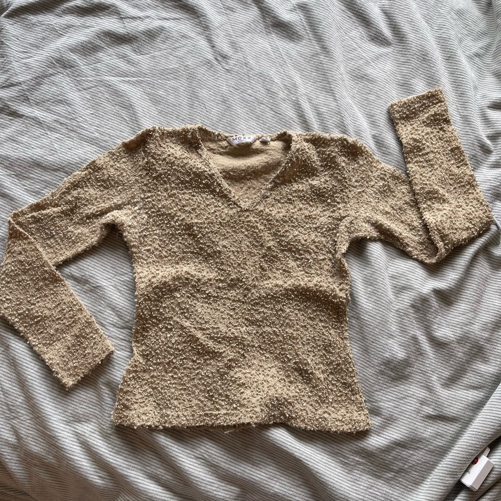 Mexx Beige Textured Knit Sweater